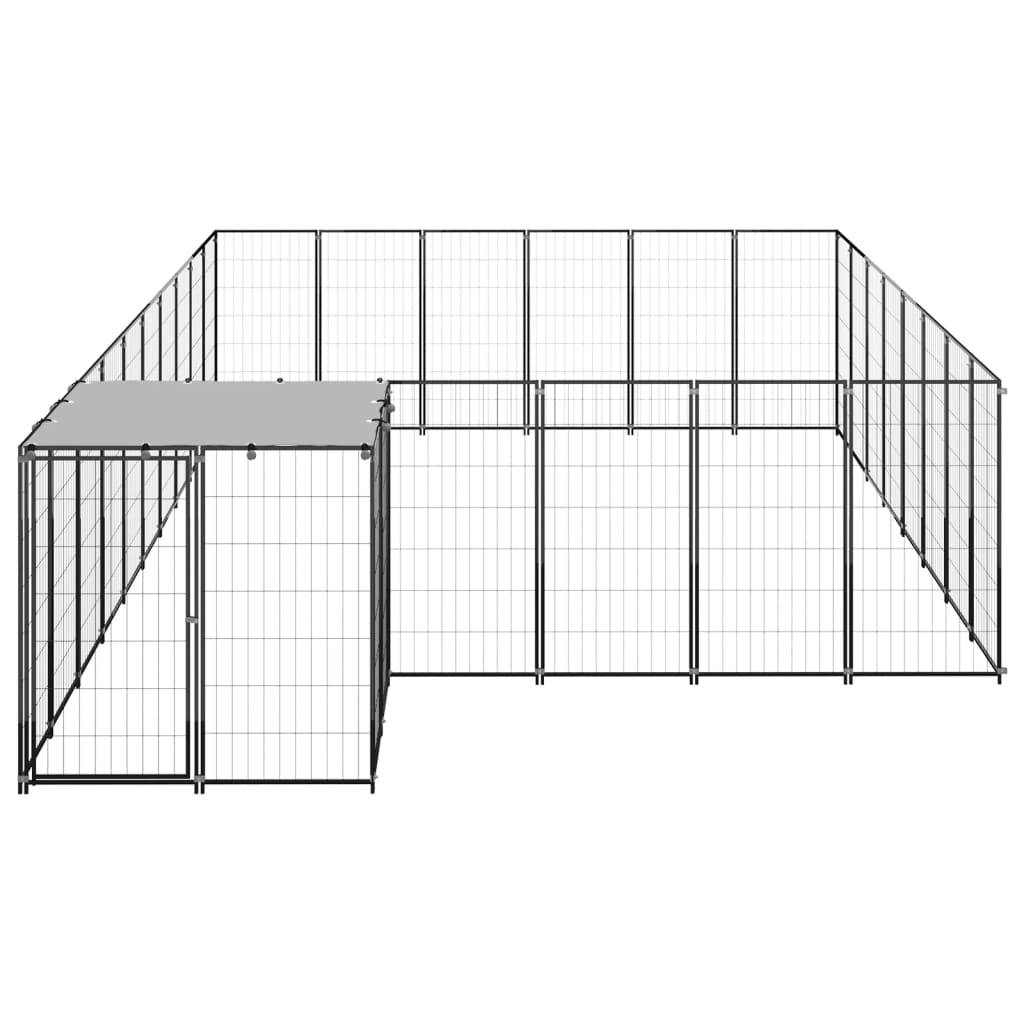 Vidaxl - Chenil Noir 15,73 m² Acier vidaXL 3082214 - Imagen 6