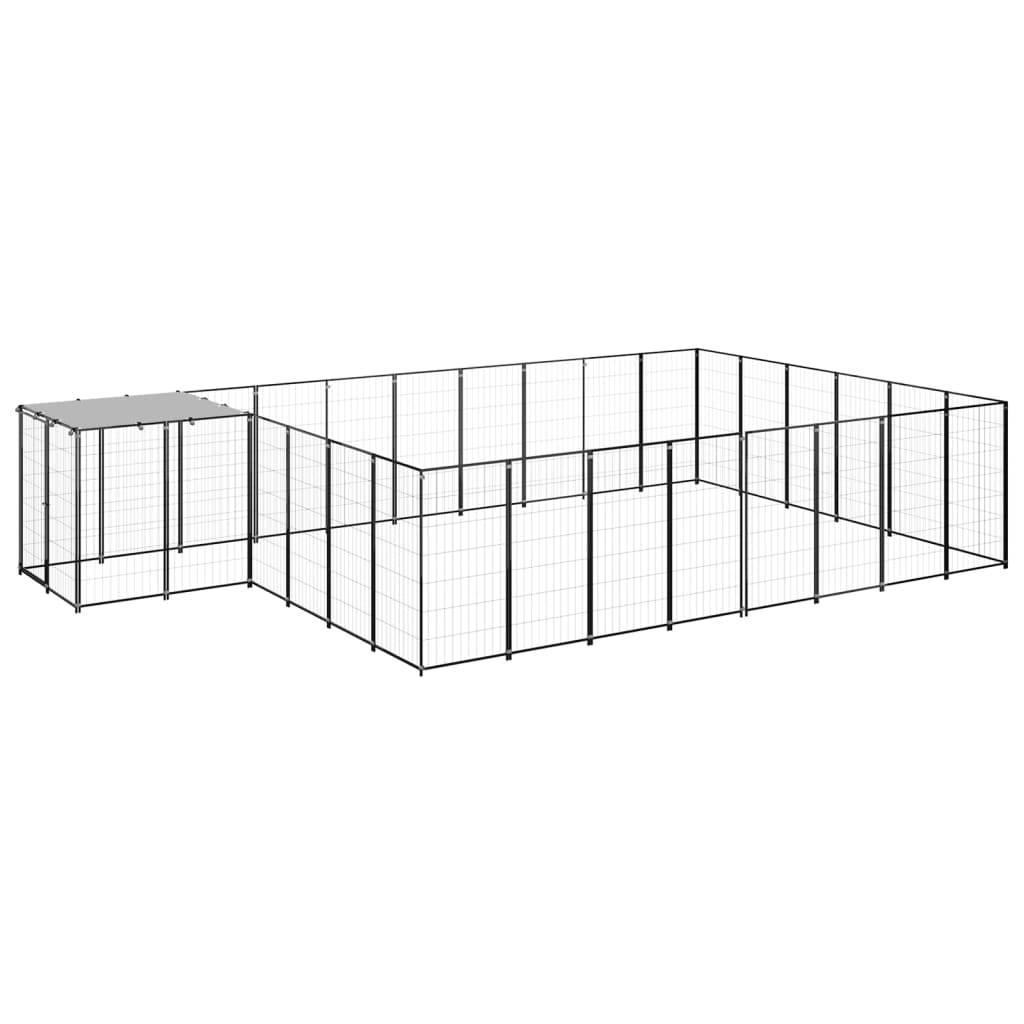 Vidaxl - Chenil Noir 15,73 m² Acier vidaXL 3082214 - Imagen 2