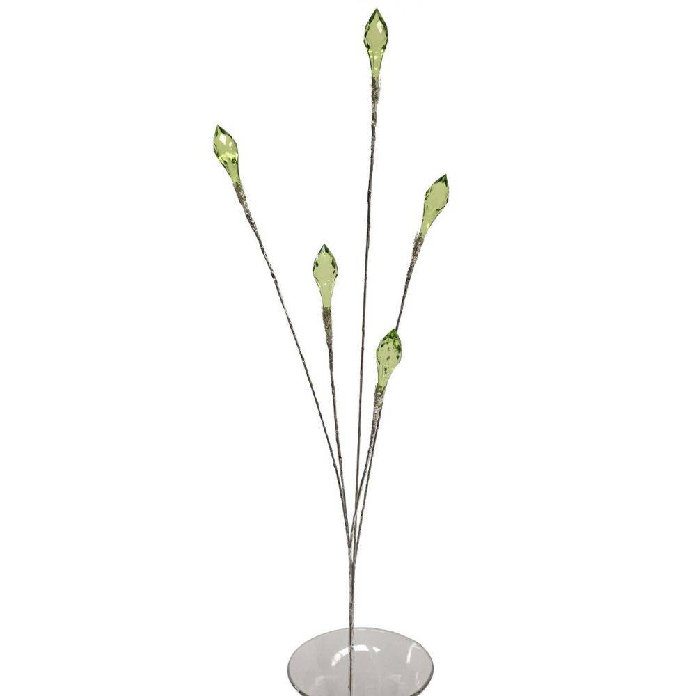 Branche de Fleurs «Cristal» en verre vert 90cm Chemin de campagne - Imagen 1