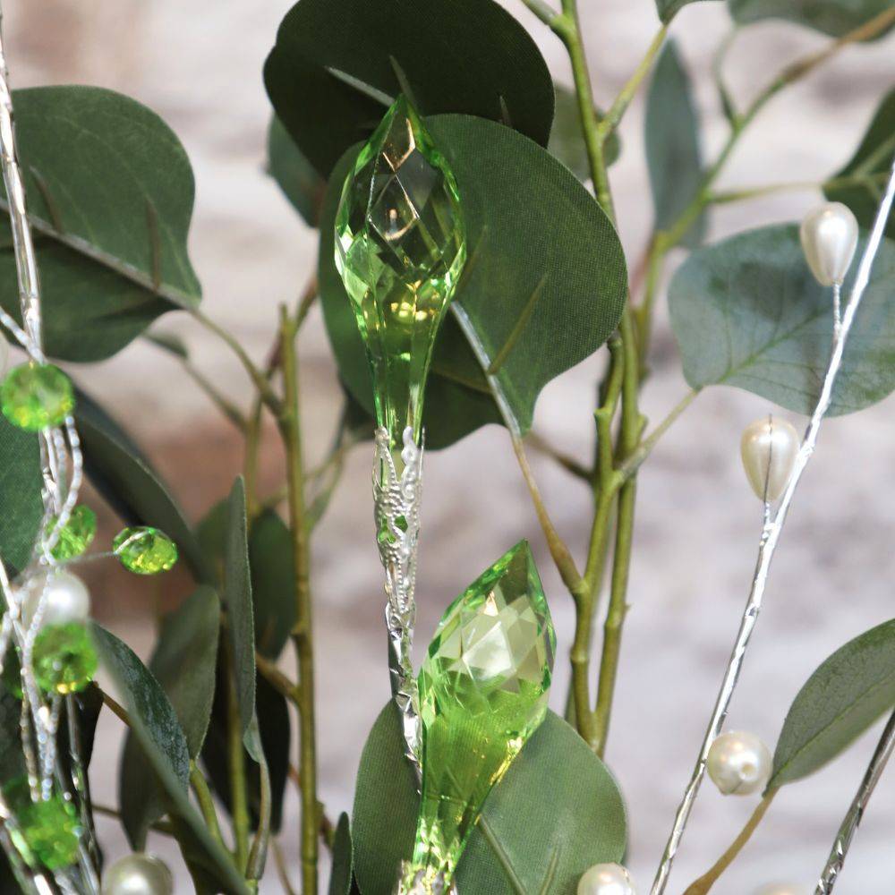 Branche de Fleurs «Cristal» en verre vert 90cm Chemin de campagne - Imagen 2