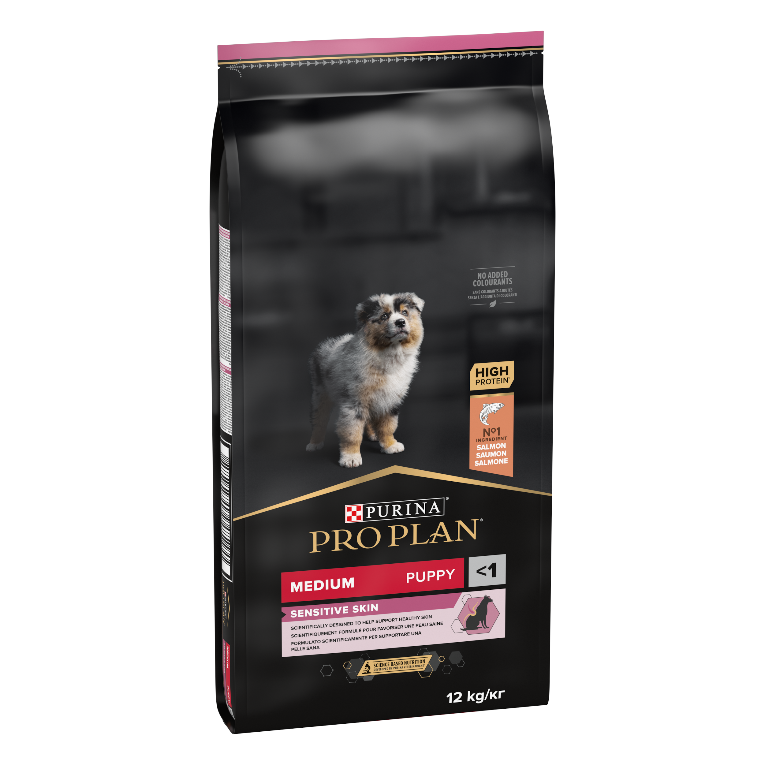 Purina Pro Plan - PRO PLAN Chien Medium Puppy Sensitive Skin Riche en Saumon 12 KG