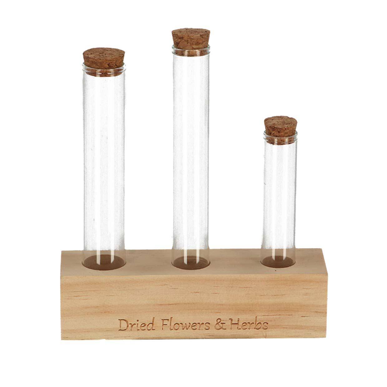 Support en bois pour fleurs séchées - tube M - Image 1