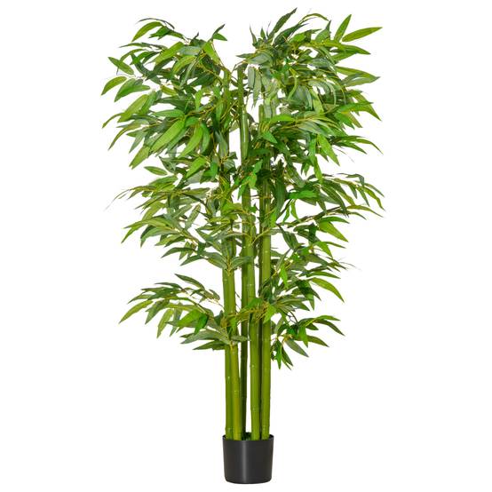 Bambou artificiel en pot plastique décoration intérieur ambiance zen naturel 160cm vert - ComfortXL Outdoor Living - Image 2