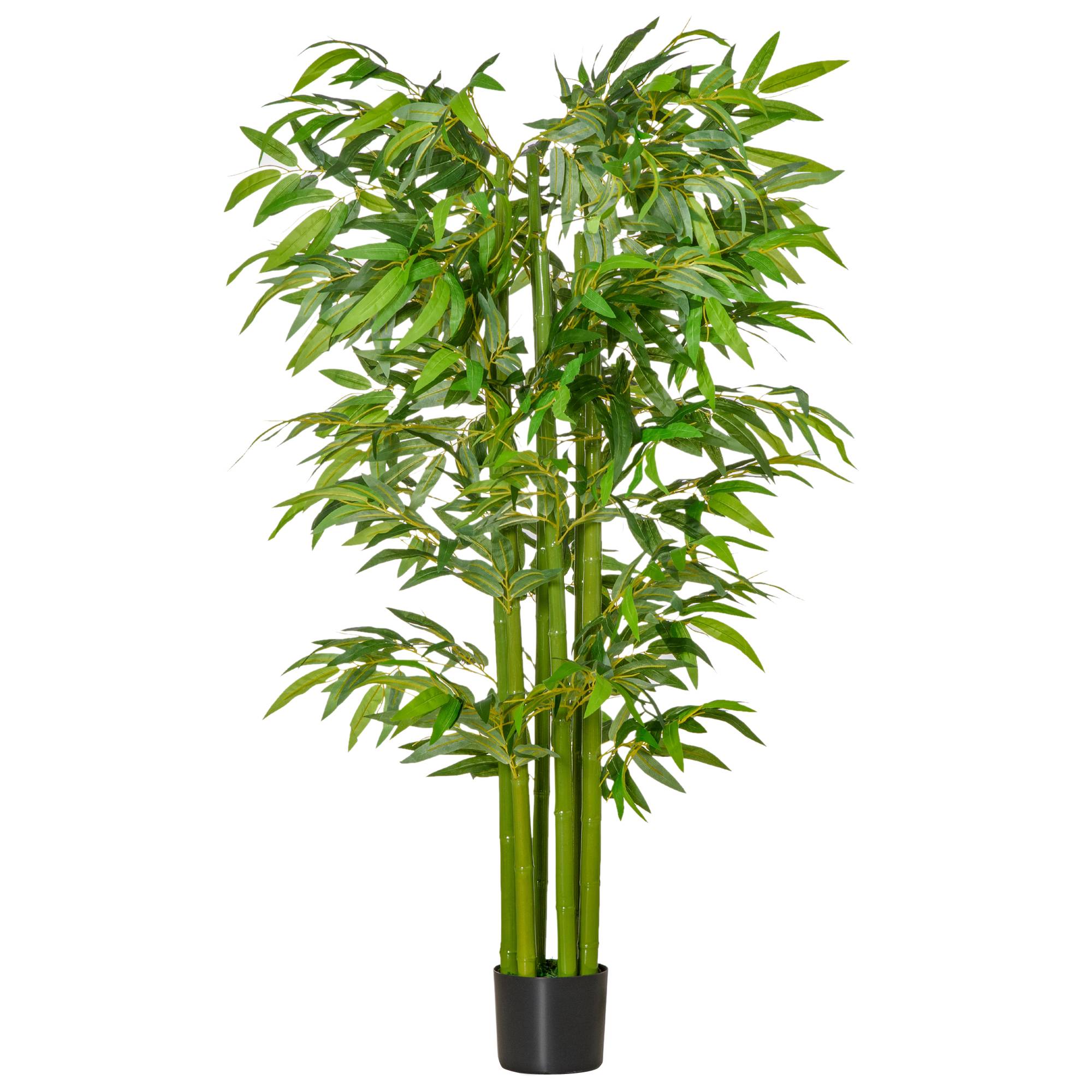Bambou artificiel en pot plastique décoration intérieur ambiance zen naturel 160cm vert - ComfortXL Outdoor Living - Image 2