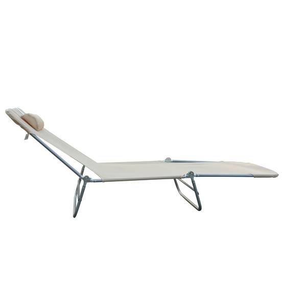 Transat pliant avec dossier inclinable et coussin, 182 x 56 x 24,5 cm - Image 2