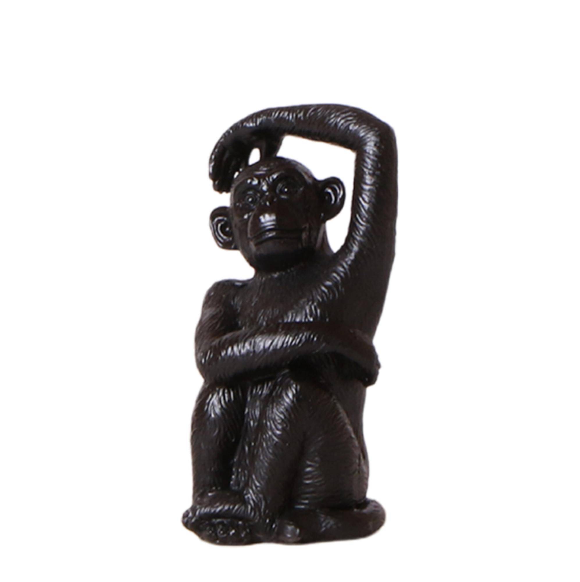 Sculpture décorative Singe assis - noir - Image 1