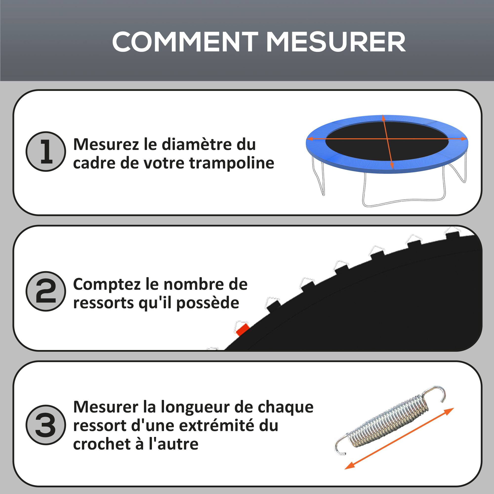 Sportnow - Tapis de rechange trampoline Ø 2,4 m ressorts 14 cm outil 42 crochets en V inclus - SPORTNOW - Image 7