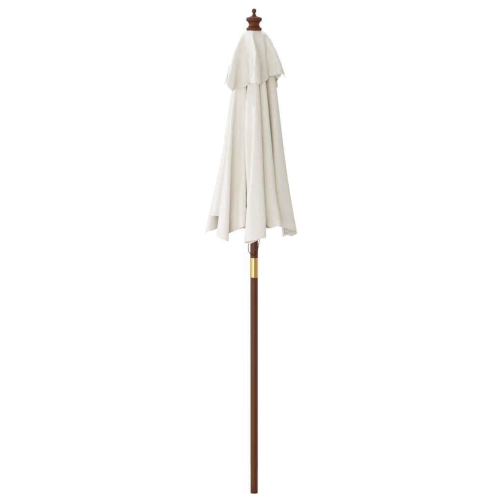 Helloshop26 - Parasol de jardin avec mât en bois 196 x 231 cm sable - Imagen 4