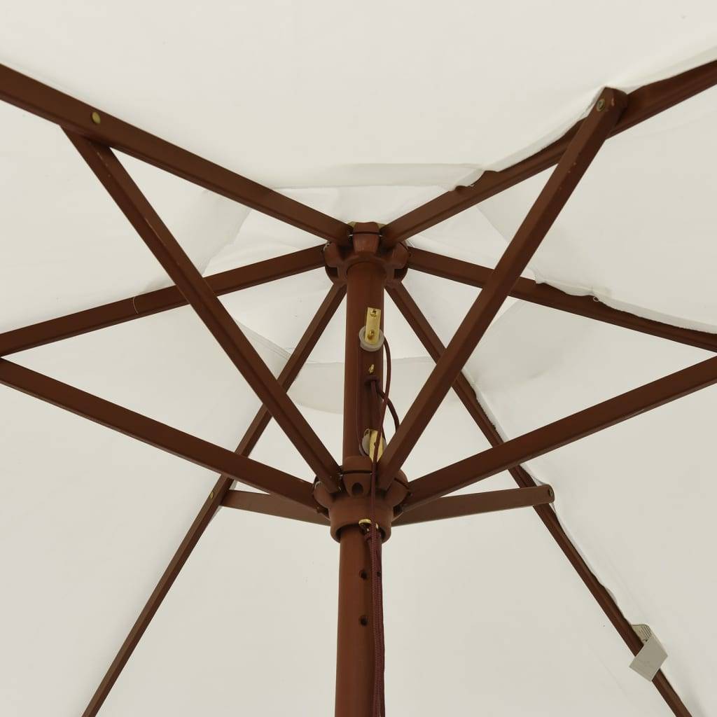 Helloshop26 - Parasol de jardin avec mât en bois 196 x 231 cm sable - Imagen 5