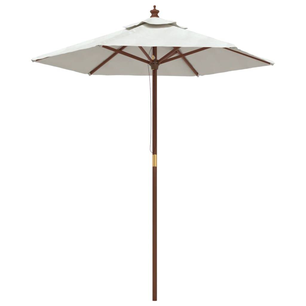 Helloshop26 - Parasol de jardin avec mât en bois 196 x 231 cm sable - Imagen 1