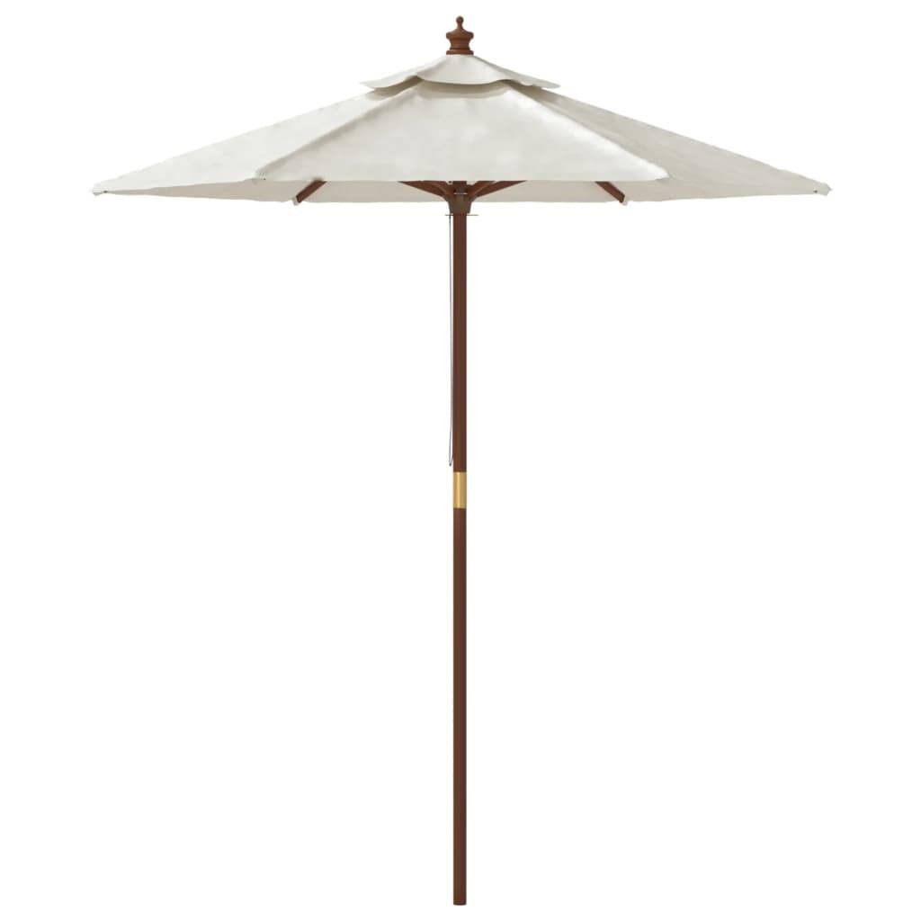Helloshop26 - Parasol de jardin avec mât en bois 196 x 231 cm sable - Imagen 3