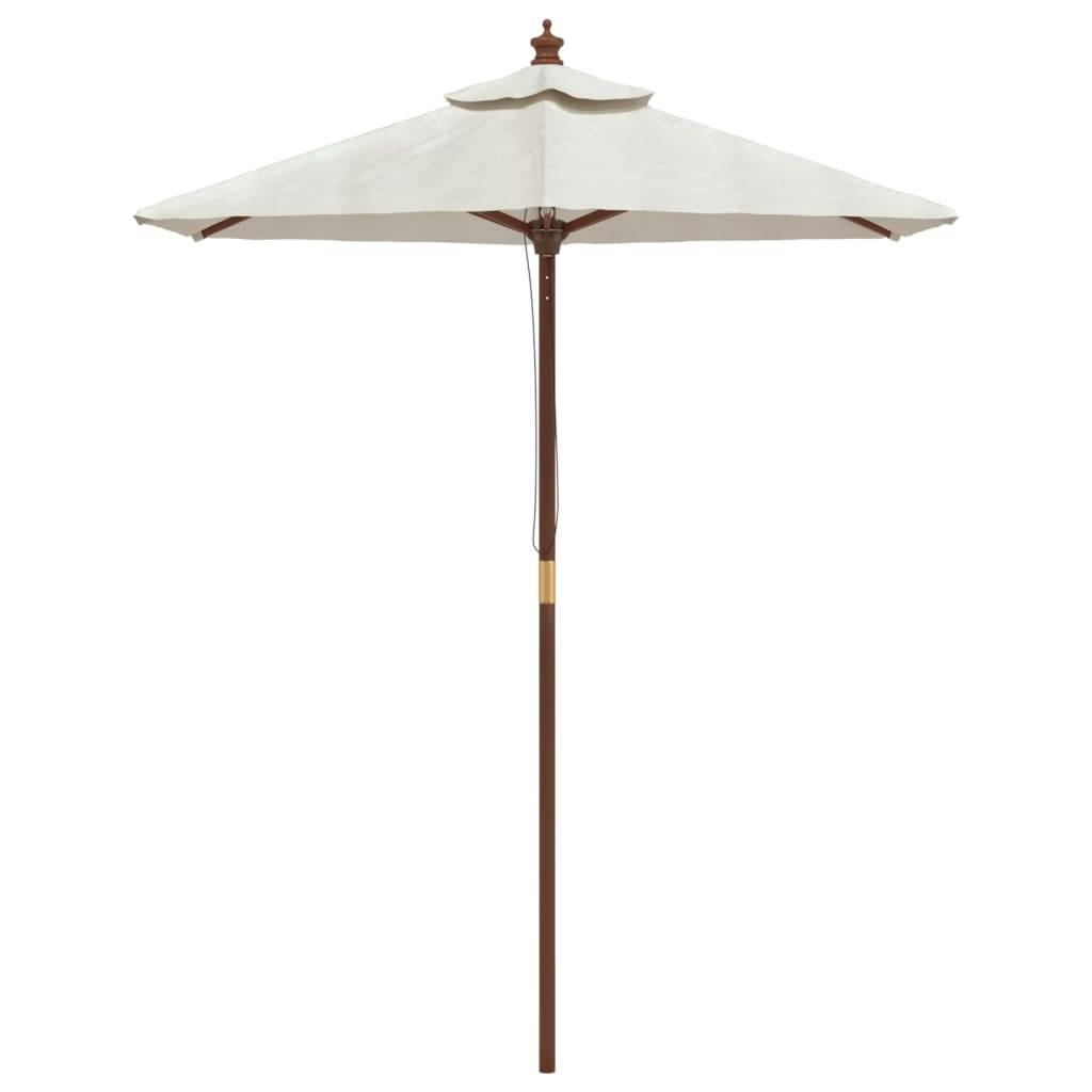 Helloshop26 - Parasol de jardin avec mât en bois 196 x 231 cm sable - Imagen 2