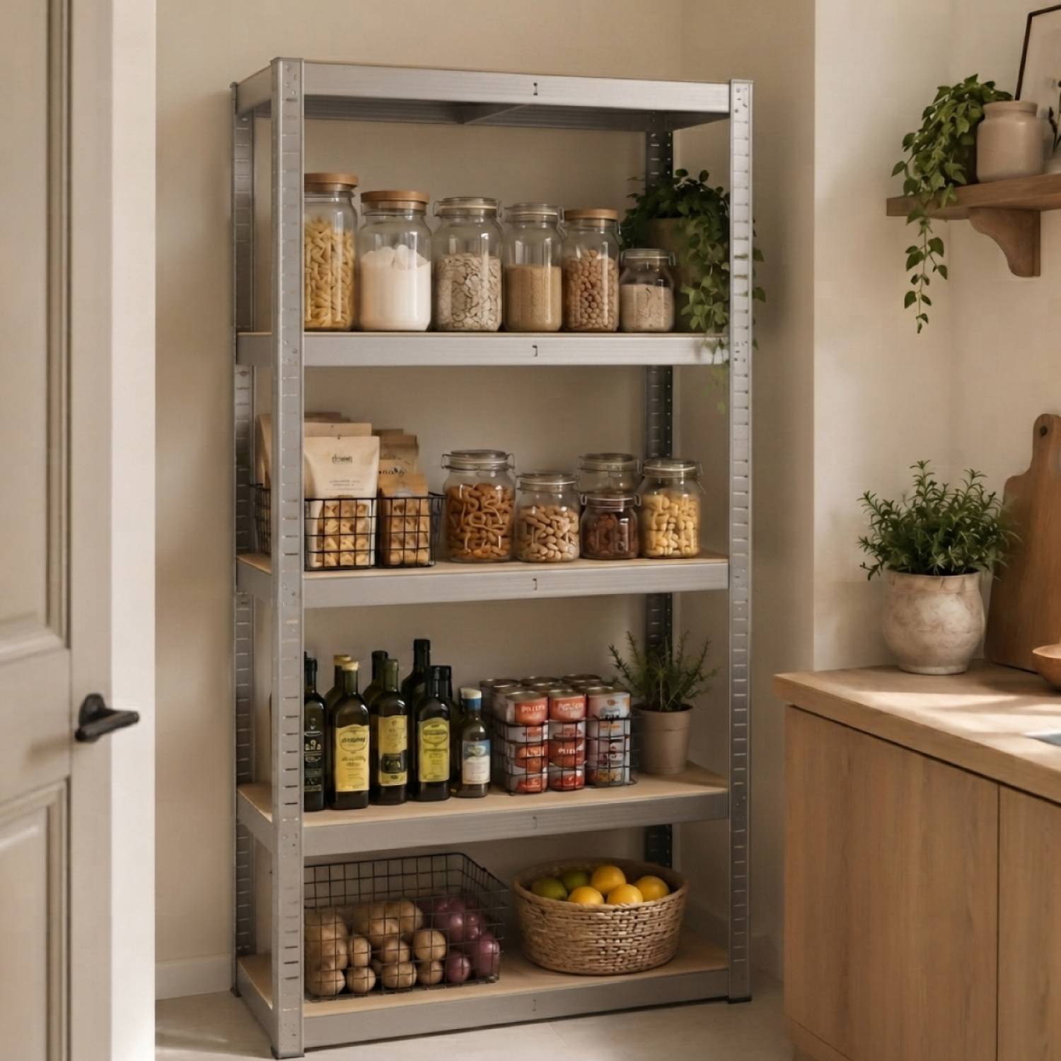 Linxor - Étagère de stockage, rangement, 5 niveaux - Métal - 180 x 110 x 40 cm - Charge maximale 875 kg - Gris - Linxor - Image 6