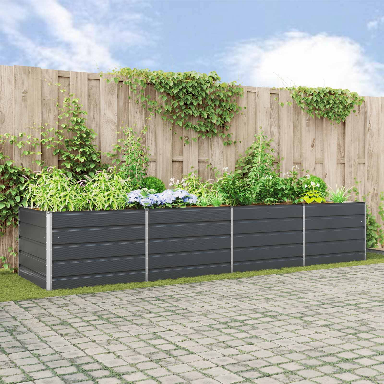 Vidaxl - Jardinière Anthracite 385 x 100 x 75 cm Acier galvanisé vidaXL 42018224