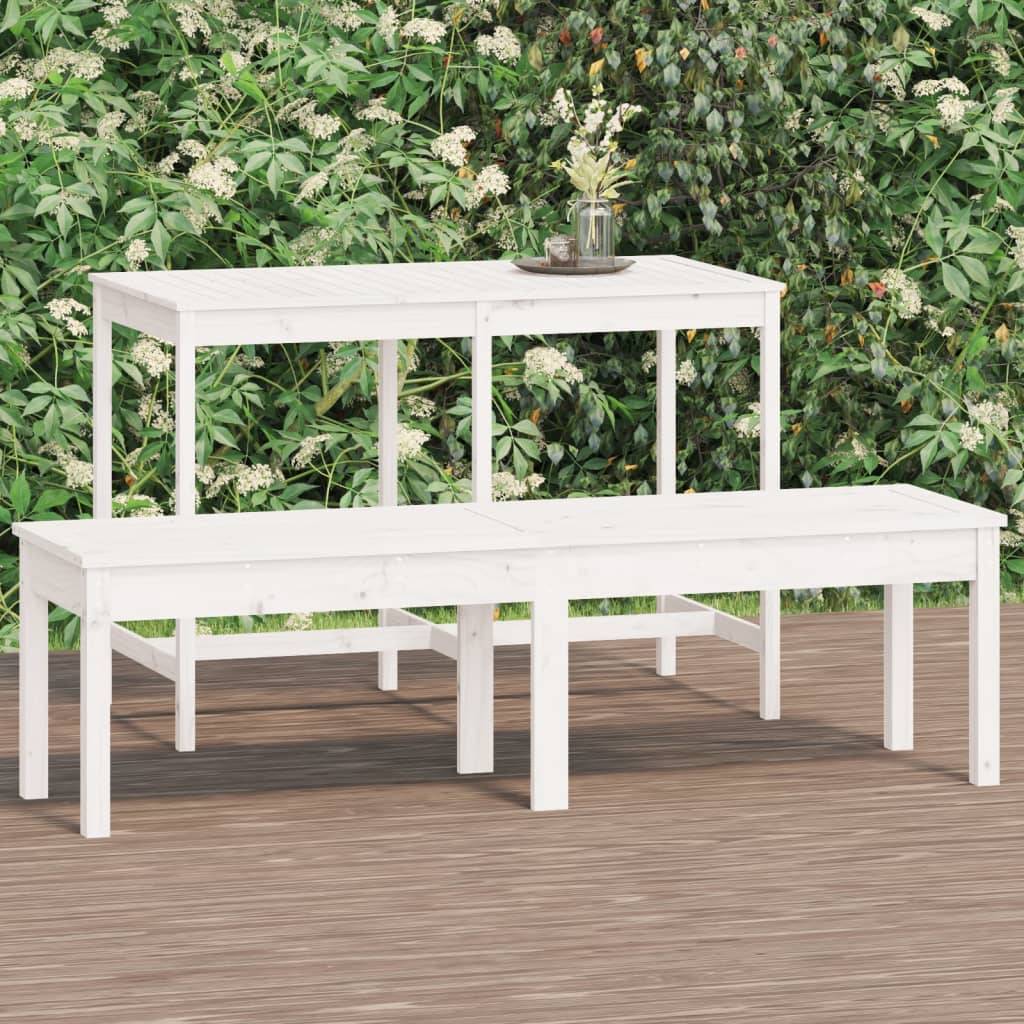 Maison Chic - Banc de jardin - Banc d'extérieur - Banquette à 2 places blanc 159,5x44x45 cm bois massif pin - Imagen 2
