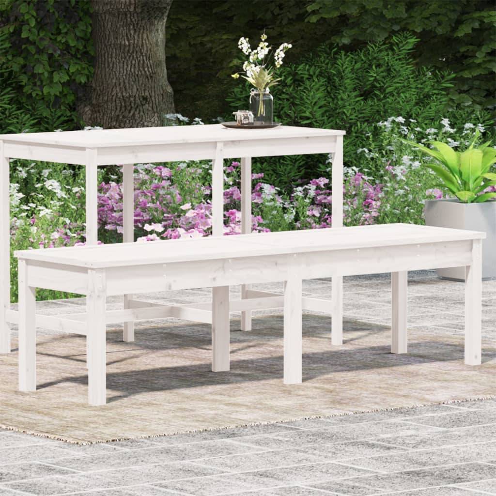 Maison Chic - Banc de jardin - Banc d'extérieur - Banquette à 2 places blanc 159,5x44x45 cm bois massif pin - Imagen 3
