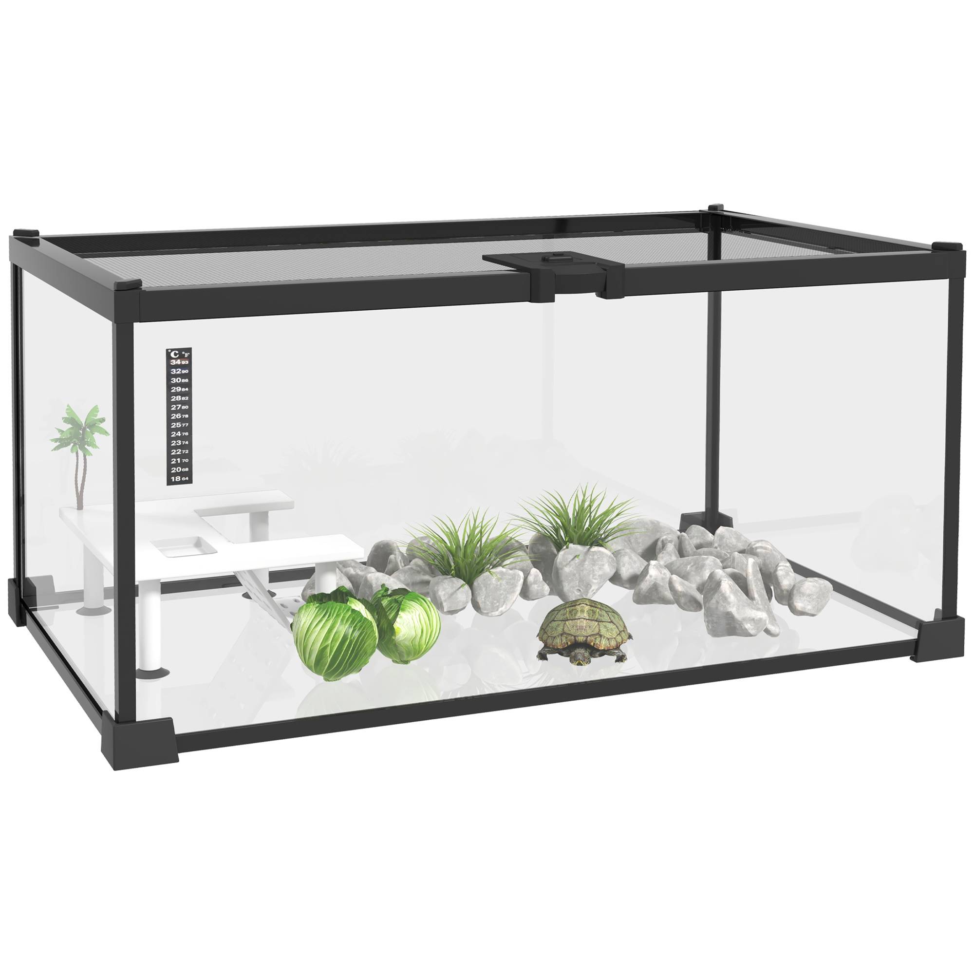 Sans Marque - Boîte à reptiles boîte d'élevage de reptiles habitat de terrarium transparent couvercle coulissant treillis métallique