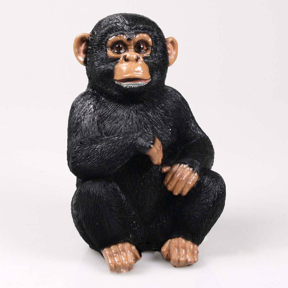 Farmwood Animals - Chimpanzé assis en résine 18 x 15 x 24 cm - Imagen 2
