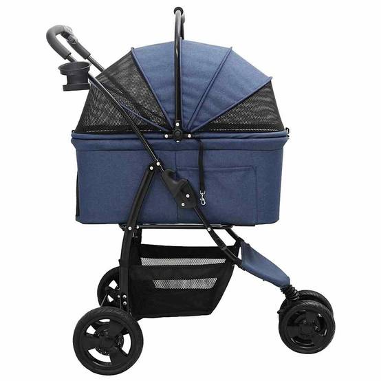 Poussette pour animaux polyester bleu 78 x 54 x 101 cm - PANGIVO - Image 8