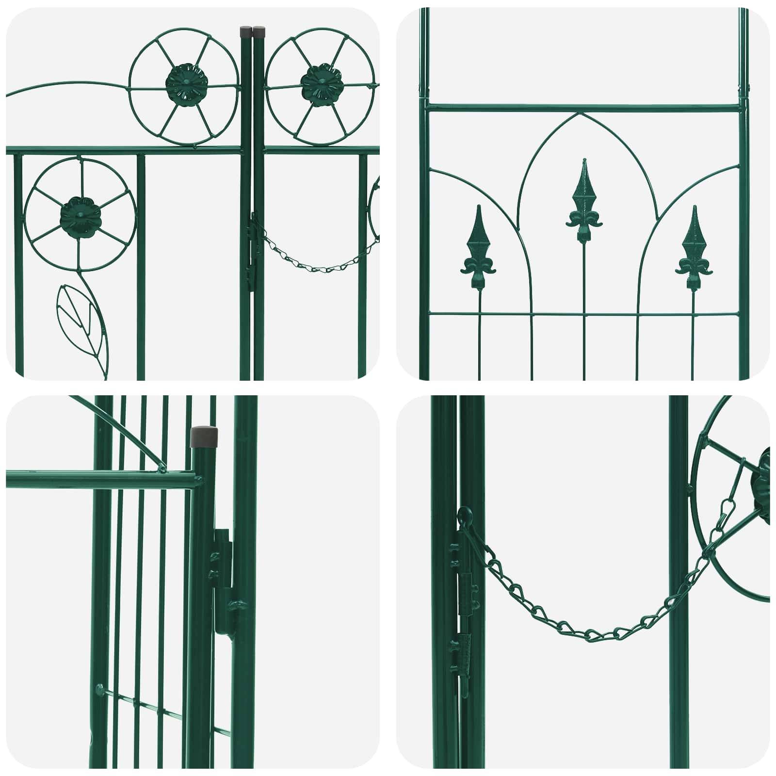 Arche de jardin Métal Vert avec Porte Verrouillable Décoration Extérieure 102cm - ComfortXL Outdoor Living - Image 9