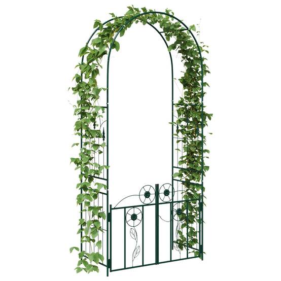 Arche de jardin Métal Vert avec Porte Verrouillable Décoration Extérieure 102cm - ComfortXL Outdoor Living - Image 3