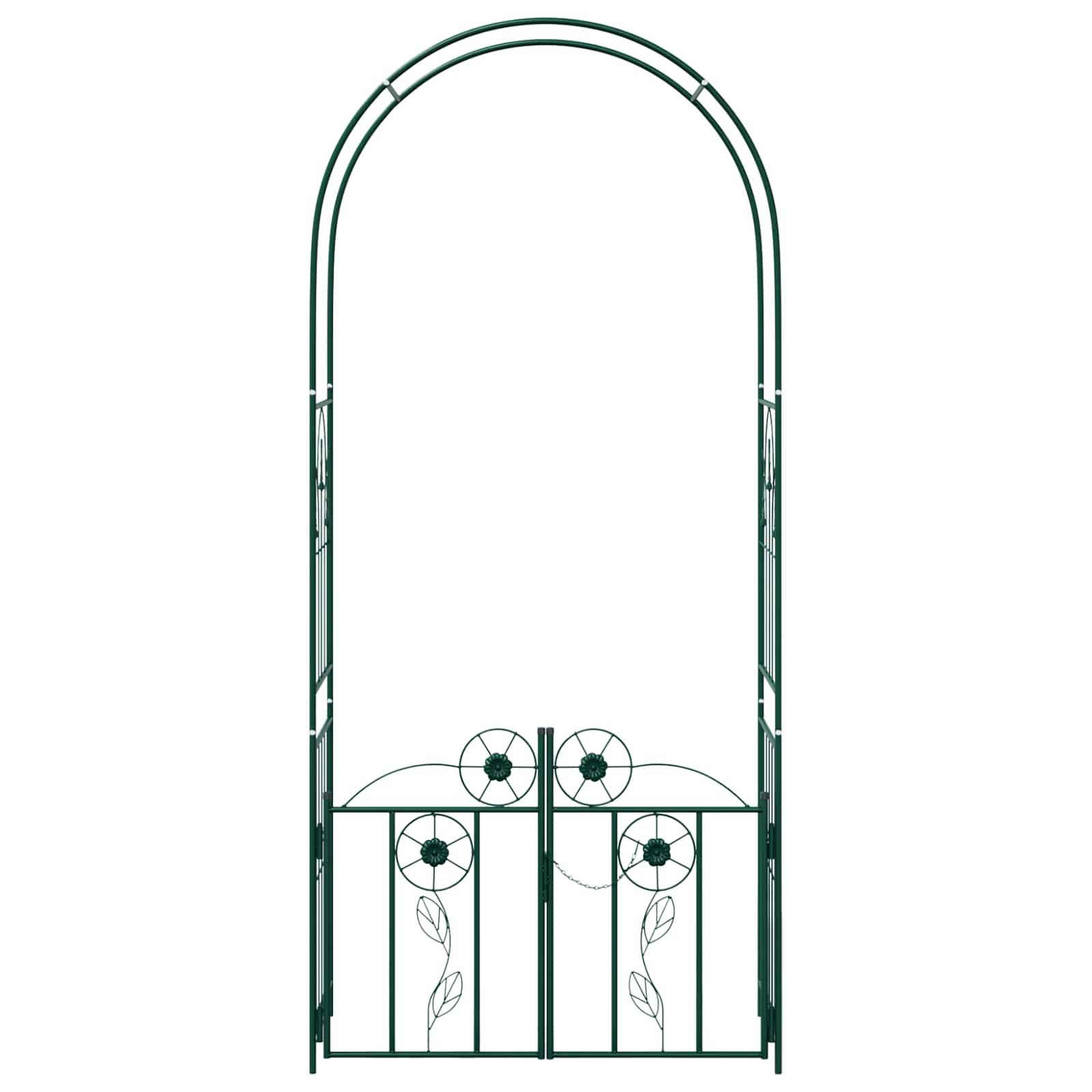 Arche de jardin Métal Vert avec Porte Verrouillable Décoration Extérieure 102cm - ComfortXL Outdoor Living - Image 6