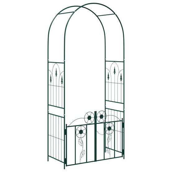 Arche de jardin Métal Vert avec Porte Verrouillable Décoration Extérieure 102cm - ComfortXL Outdoor Living - Image 2