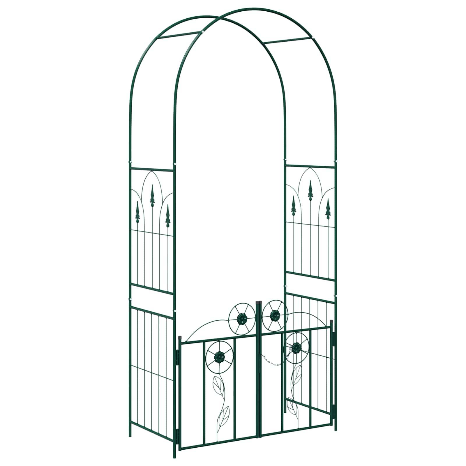 Arche de jardin Métal Vert avec Porte Verrouillable Décoration Extérieure 102cm - ComfortXL Outdoor Living - Image 2