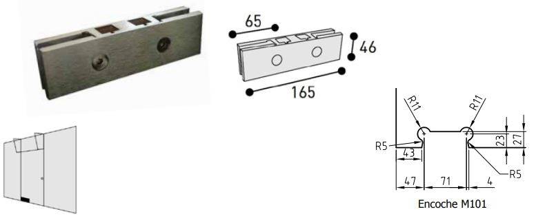 Penture inférieure carré français SEVAX inox poli - SX1132IPFR - Imagen 2