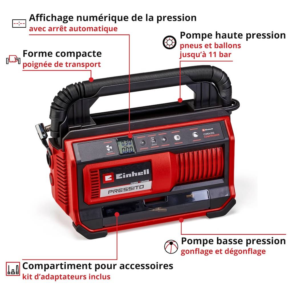 Einhell - Compresseur à air sans fil PRESSITO 18/25 Einhell - Image 3