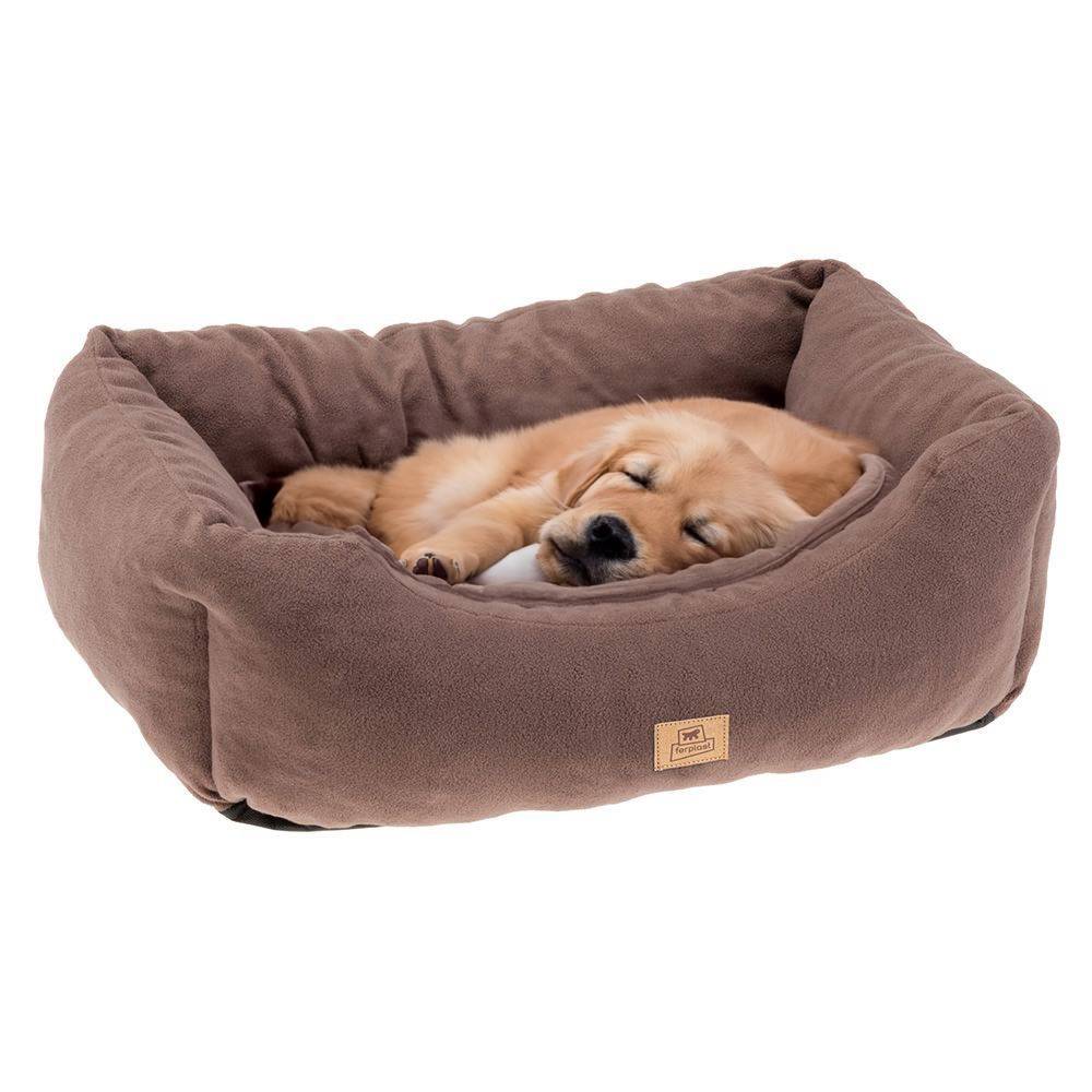 Ferplast - Canapé Lit pour Chiens et Chats COCCOLO MICROFLEECE 80 Soft Micropolaire Lavable Taupe - Imagen 4