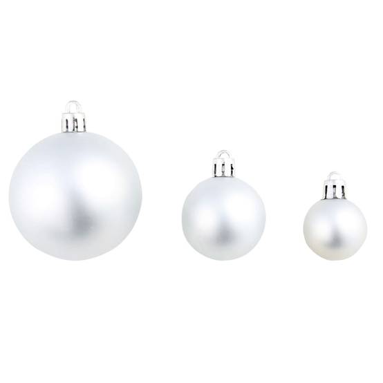 Ensemble de boules de Noël - Ornements de Noël - décorations de Noël 100 pcs 3/4/6 cm Argenté - Image 8