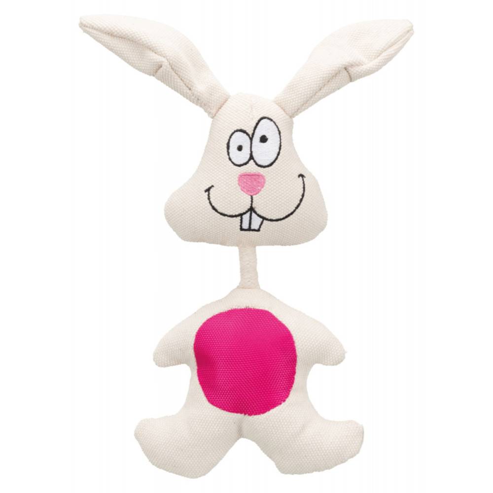 Animallparadise - Lièvre en tissu 27 cm avec son, pour chien.