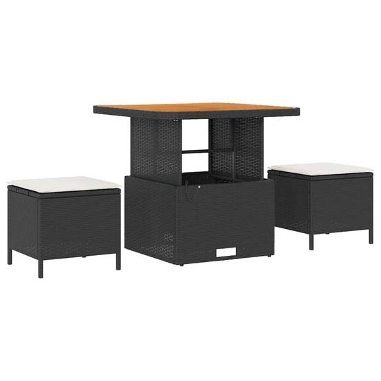 Salon de Jardin Tressé 12 Pièces Noir et Crème – Résine Durable avec Coffres Pratiques et Table Basse – ComfortXL Outdoor Living - Image 4