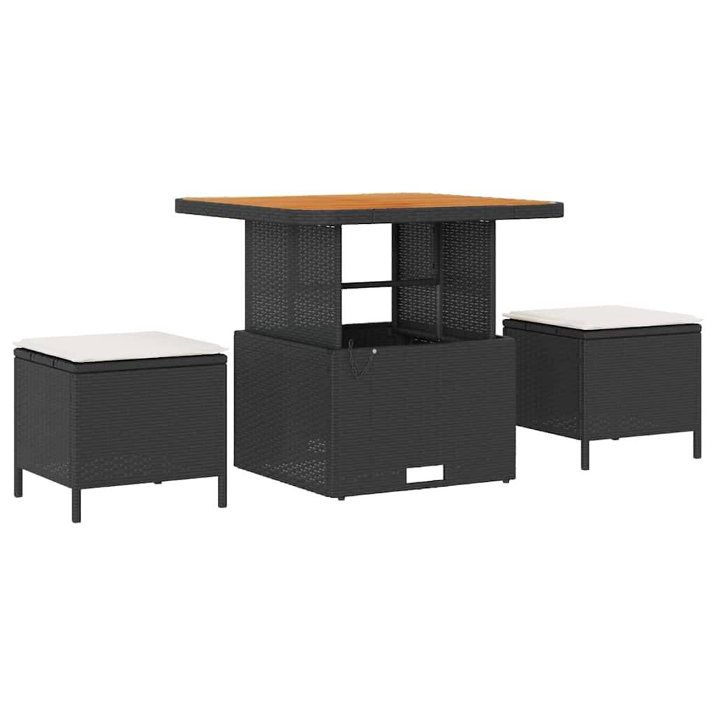Salon de Jardin Tressé 12 Pièces Noir et Crème – Résine Durable avec Coffres Pratiques et Table Basse – ComfortXL Outdoor Living - Image 4