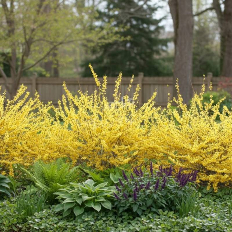 Forsythia Marée d'Or® 'Courtasol', Mimosa de Paris à fleurs Jaune - feuillage Caduc - Pot de 3L - 20/40 cm-  hauteur à maturité De 0,50 m à 1,00 m - Image 2