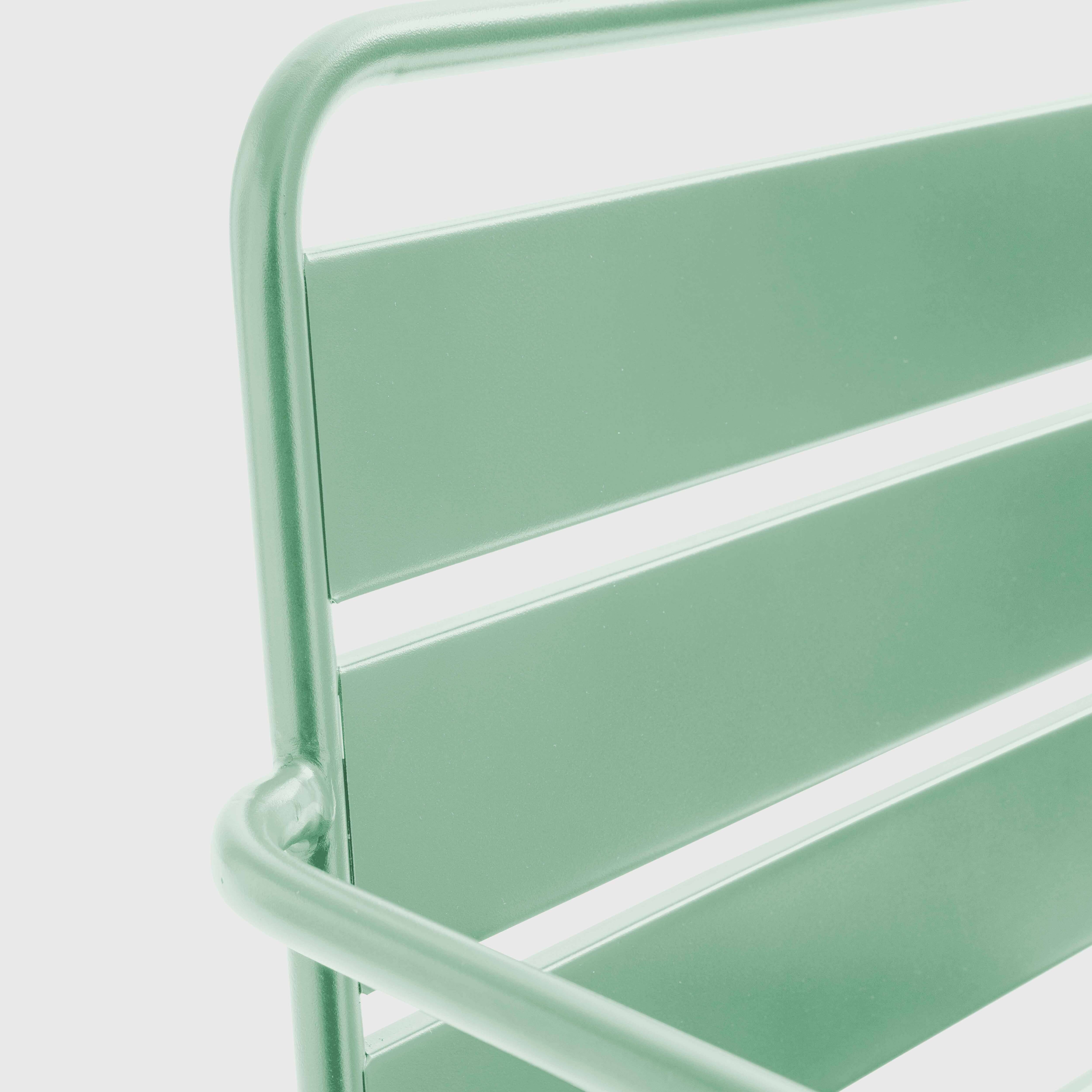 Oviala - Fauteuil bas de jardin en métal vert sauge Palavas - Oviala - Imagen 5
