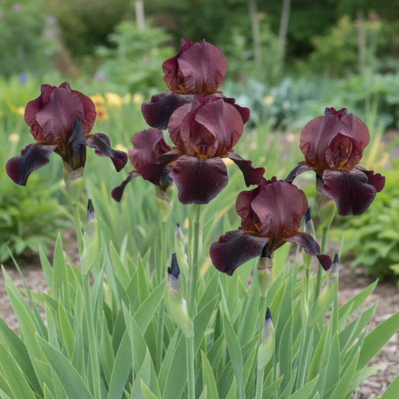 Iris des jardins Sultan's Palace à fleurs Rouge/ - feuillage Caduc - Godet - 5/20 cm - Imagen 1