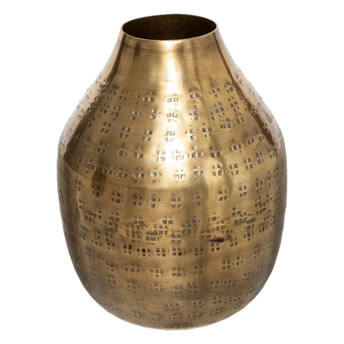 Atmosphera - Vase "Oasis" métal martelé doré H15cm - Atmosphera Créateur d'intérieur - Imagen 3