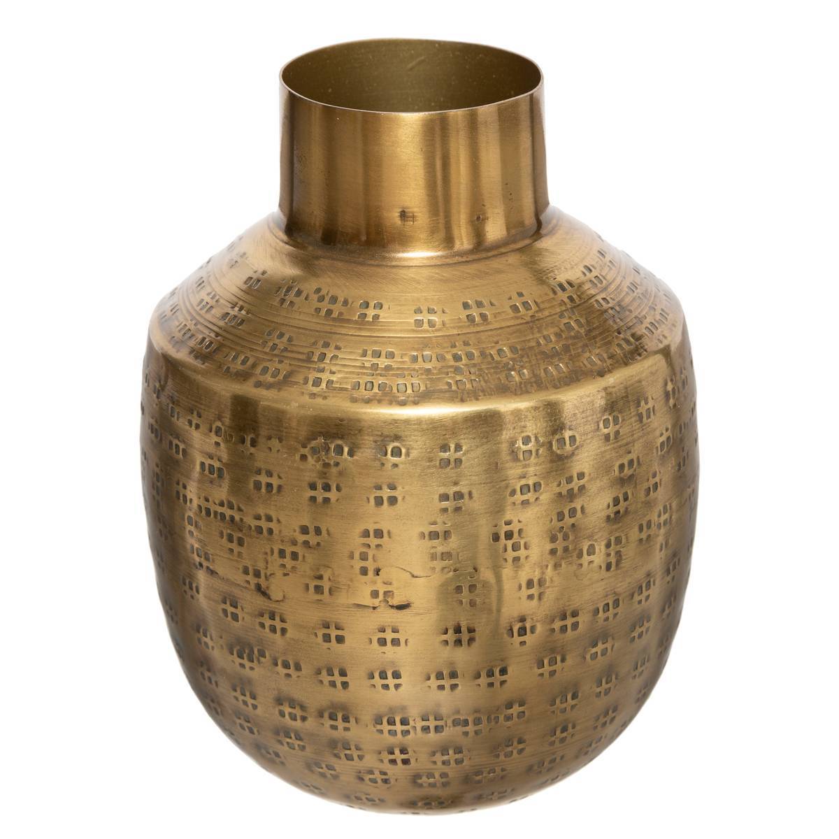 Atmosphera - Vase "Oasis" métal martelé doré H15cm - Atmosphera Créateur d'intérieur - Imagen 1
