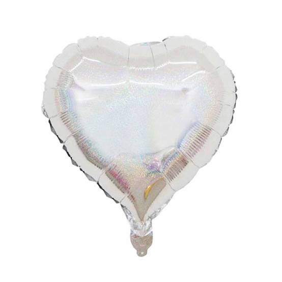 Ballon Gonflable Métallisé "Cœur" 38cm Argent - Image 1
