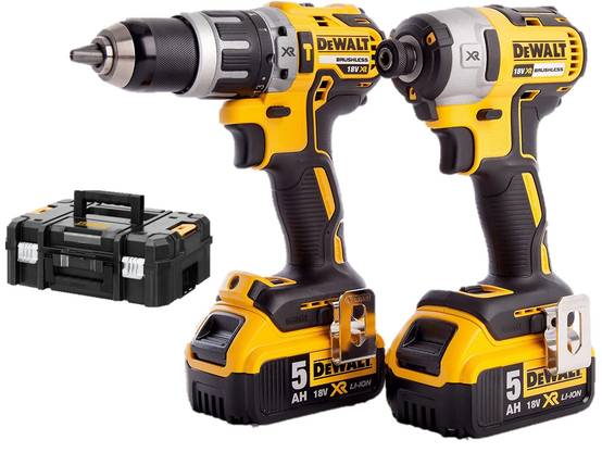 Pack 18V perceuse visseuse à percussion DCD796 + visseuse à chocs DCF887 + 2 batteries 5Ah + chargeur + coffret T-STAK - DEWALT - DCK266P2T-QW - Image 2