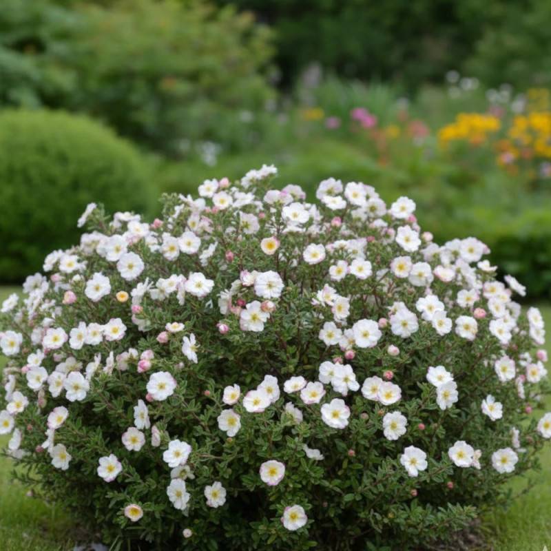 Potentille arbustive Double Punch® Cream 'MINCRERO01', Potentilla à fleurs Rose - feuillage Caduc - Pot de 1,5L - Tuteur bambou 30/60 cm-  hauteur à m - Imagen 3