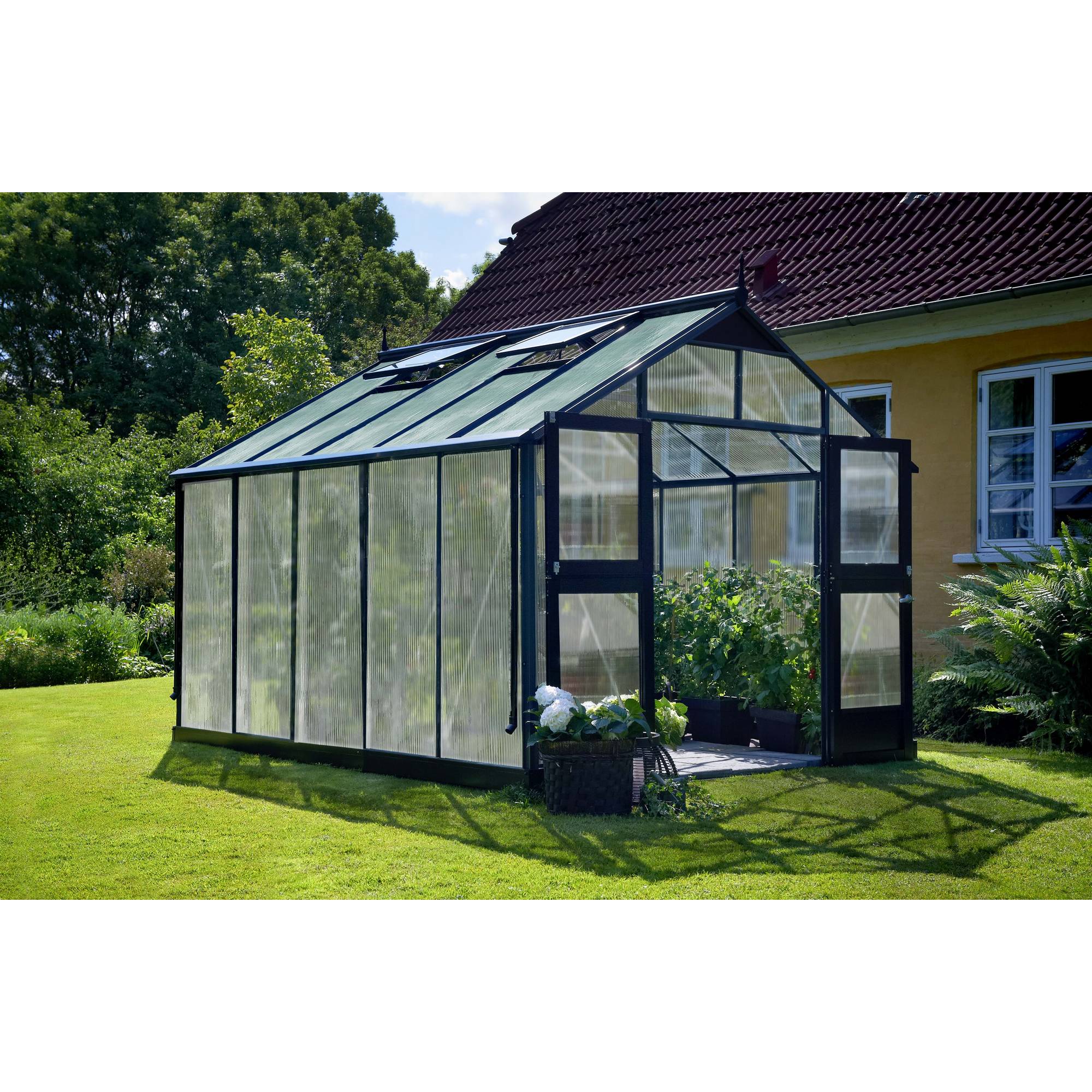 Juliana - Serre en polycarbonate 10,9 m² Premium, anthracite - Juliana