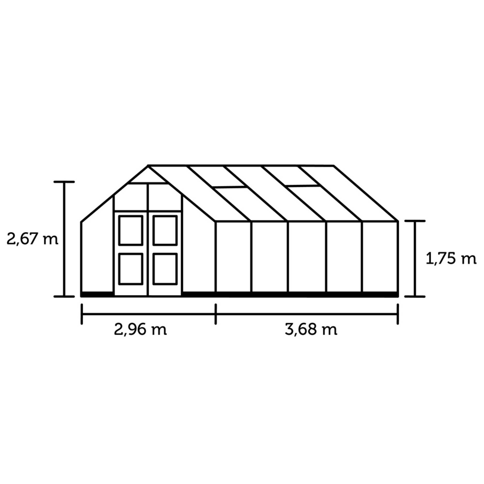 Juliana - Serre en polycarbonate 10,9 m² Premium, anthracite - Juliana - Image 3