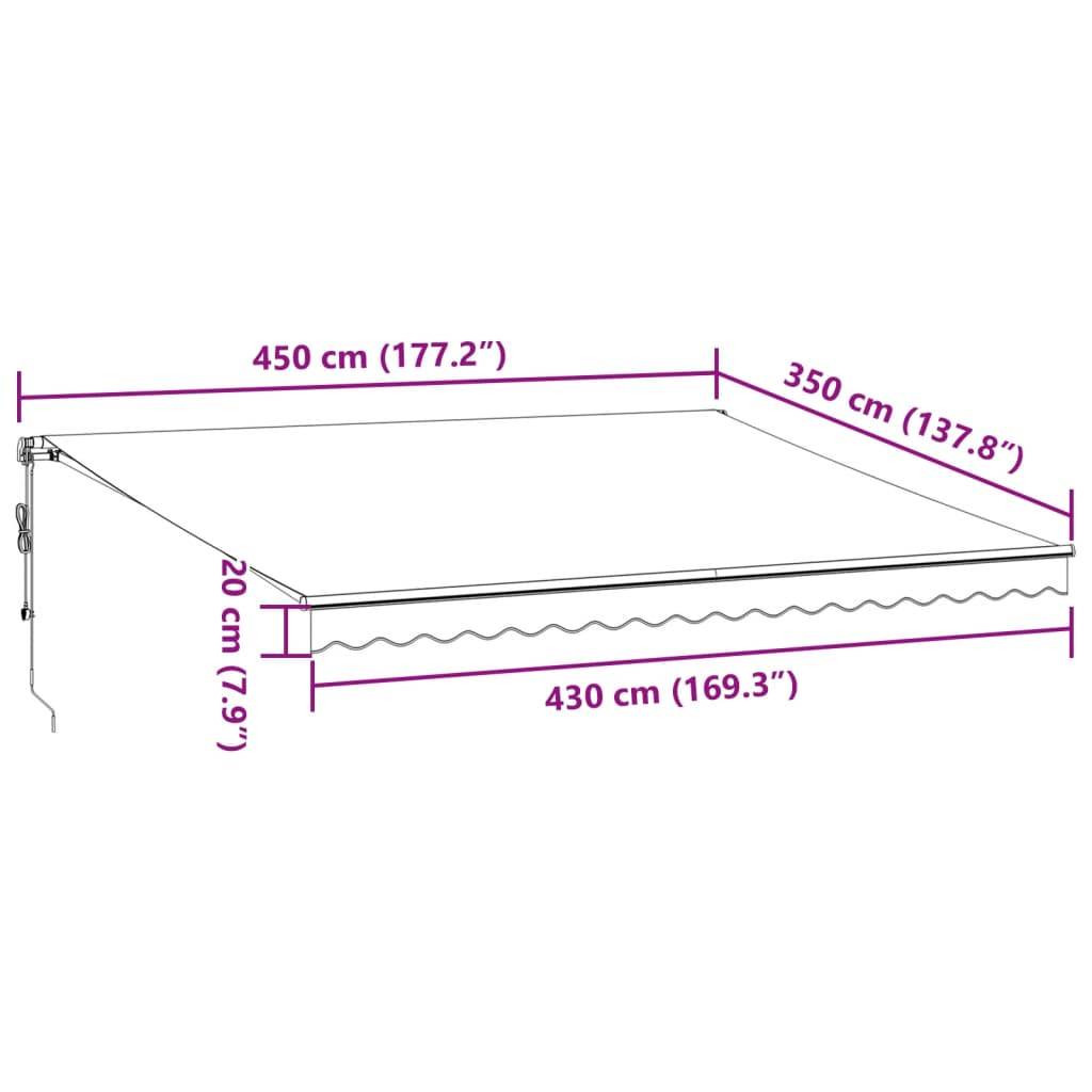 Store Banne Électrique Aluminium pour Terrasse Télécommande 450x350cm Marron - ComfortXL Outdoor Living - Image 10