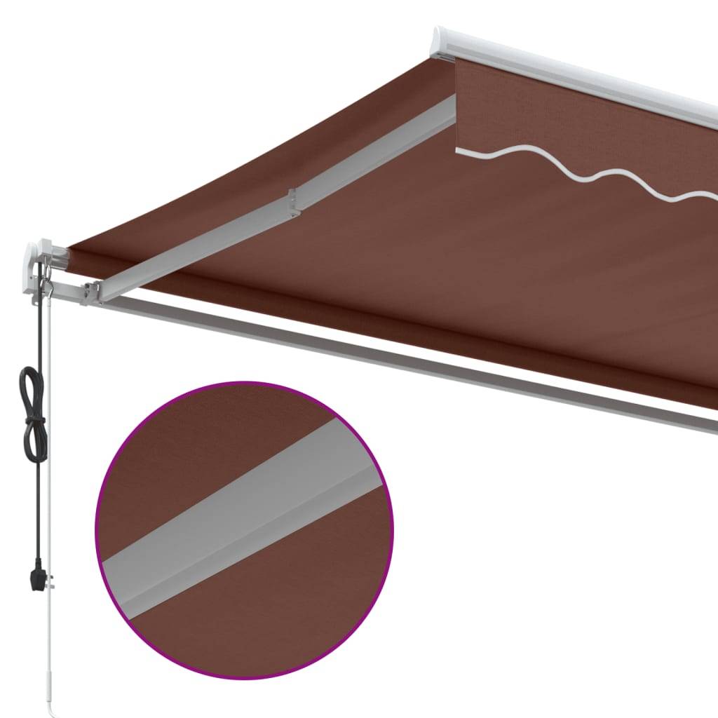 Store Banne Électrique Aluminium pour Terrasse Télécommande 450x350cm Marron - ComfortXL Outdoor Living - Image 7