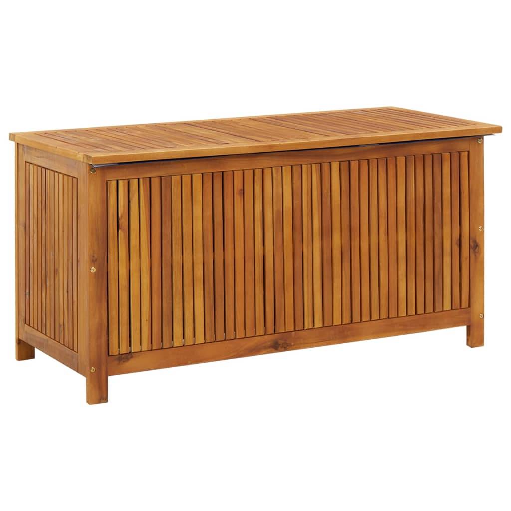 Helloshop26 - Coffre boîte meuble de jardin rangement 113 x 50 x 58 cm bois d'acacia solide - Imagen 1
