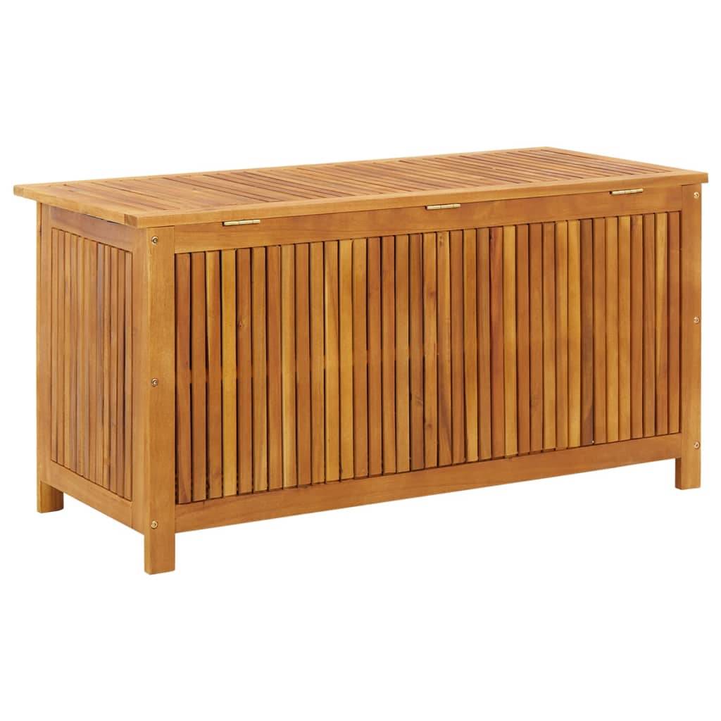 Helloshop26 - Coffre boîte meuble de jardin rangement 113 x 50 x 58 cm bois d'acacia solide - Imagen 5