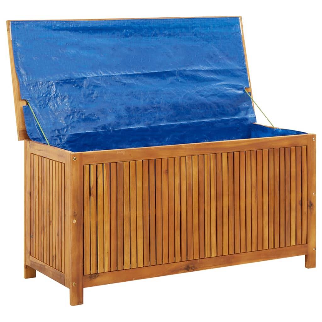 Helloshop26 - Coffre boîte meuble de jardin rangement 113 x 50 x 58 cm bois d'acacia solide - Imagen 2